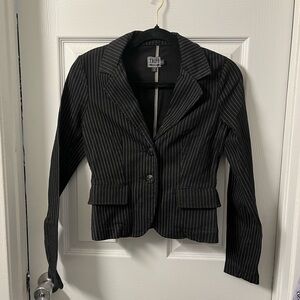 TRIPP NYC pinstripe black denim blazer women’s size XS